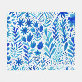 Pflanze mit Blumenwasser Nahtlose Textur Fleecedecke (Vorderseite (Horizontal))