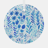 Pflanze mit Blumenwasser Nahtlose Textur Ornament Aus Glas (Vorderseite)