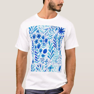 Pflanze mit Blumenwasser Nahtlose Textur T-Shirt