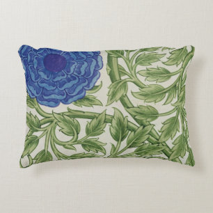 Pflanze mit einer blauen Blume (w/c auf Papier) Dekokissen