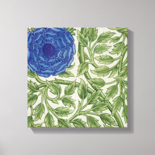 Pflanze mit einer blauen Blume (w/c auf Papier) Leinwanddruck