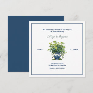 Pflanze mit künstlerischer Vase-Hochzeit Einladung