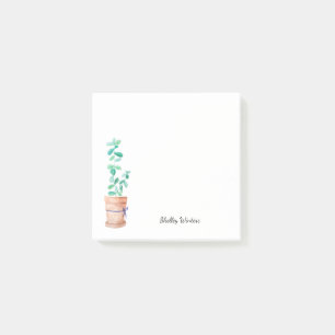 Pflanze mit Namen Post-it Klebezettel