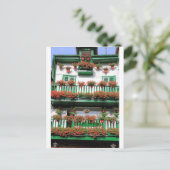 Pflanze mit rotem Blumentopf, malerischer spanisch Postkarte (Stehend Vorderseite)