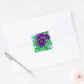 Pflanze mit violetten Blumen Quadratischer Aufkleber (Umschlag)