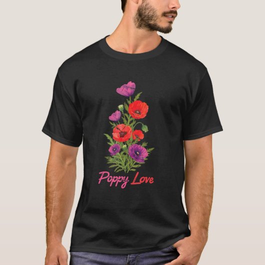 Pflanze - Mohnblume Liebe - Blume - Botanicale - G T-Shirt (Vorderseite)