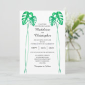 Pflanze Monstera Hochzeit Einladung Schweizer Käse (Stehend Vorderseite)