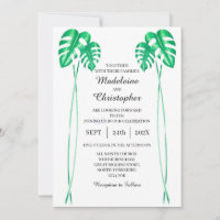 Pflanze Monstera Hochzeit Einladung Schweizer Käse
