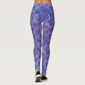 Pflanze Muster 13b Lila BG Leggings (Rückseite)