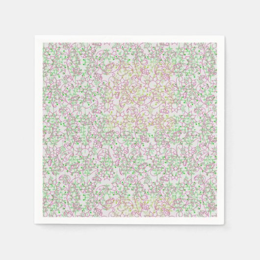 Pflanze muster.14C Rosa Schwarz BG Serviette (Vorderseite)