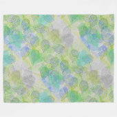 Pflanze Muster A02.b Blätter LGrey BG Fleecedecke (Vorderseite (Horizontal))