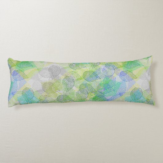 Pflanze Muster A02.b Blätter LGrey BG Seitenschläferkissen (Rückseite)