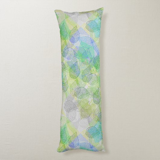 Pflanze Muster A02.b Blätter LGrey BG Seitenschläferkissen (Rückseite (Vertikal))