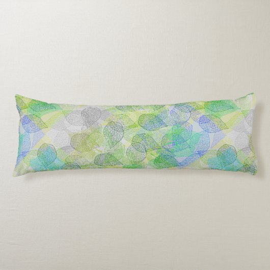 Pflanze Muster A02.b Blätter LGrey BG Seitenschläferkissen (Vorderseite)