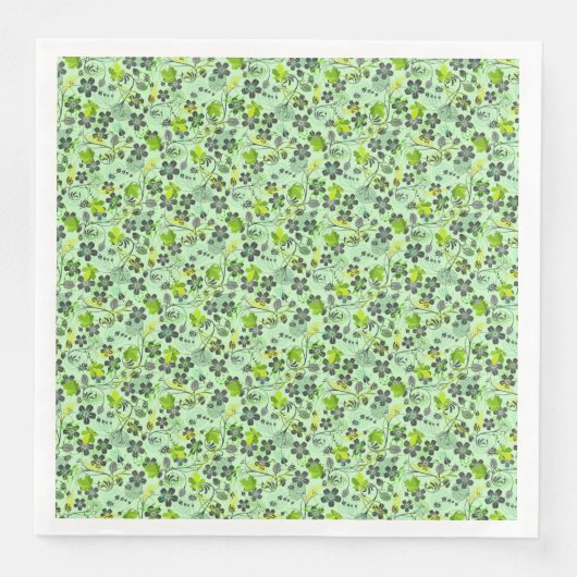 Pflanze Muster A03.b Lgreen BG Serviette (Vorderseite)