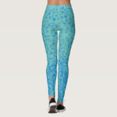 Pflanze Muster A05.b Blau BG Leggings (Rückseite)