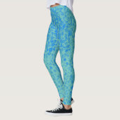 Pflanze Muster A05.b Blau BG Leggings (Links)