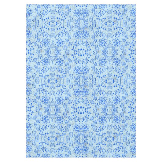 Pflanze Muster A08.b boho. lblue BG Tischdecke (Vorderseite)