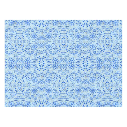 Pflanze Muster A08.b boho. lblue BG Tischdecke (Vorderseite (Horizontal))