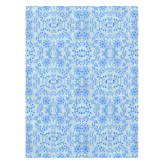 Pflanze Muster A08.b boho. lblue BG Tischdecke (Vorderseite)