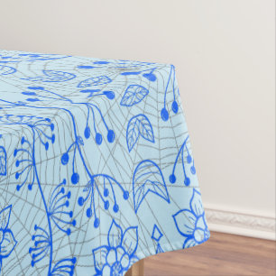 Pflanze Muster A08.b boho. lblue BG Tischdecke