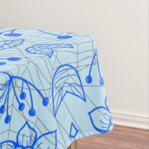 Pflanze Muster A08.b boho. lblue BG Tischdecke