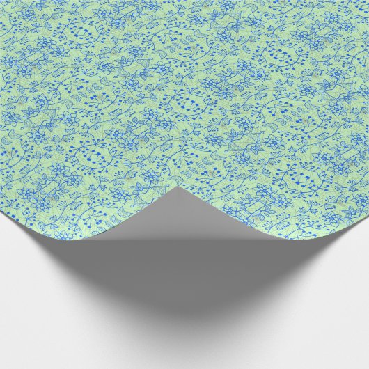 Pflanze Muster A08.b boho. lgrün BG Geschenkpapier (Ecke)