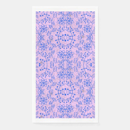 Pflanze Muster A08.b boho. lila BG Serviette (Vorderseite)