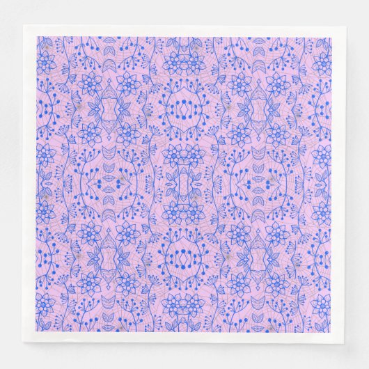 Pflanze Muster A08.b boho. lila BG Serviette (Vorderseite)