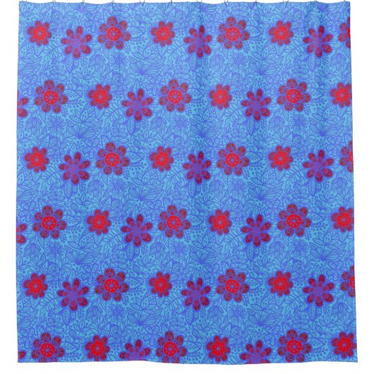 Pflanze Muster A13.b L Blue BG Duschvorhang (Vorderseite)