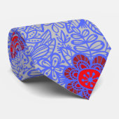 Pflanze Muster A13.b LGrey BG Krawatte (Gerollt)