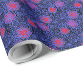 Pflanze Muster A13.b Schwarze BG Geschenkpapier (Rolleneckpunkt)