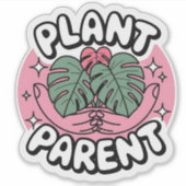 Pflanze Muttersprache mit Monstera und Glitzern-Au Aufkleber (Vorderseite)