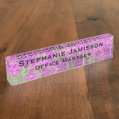 Pflanze, Name und Titel des lila Eises Namensplakette (Seite)