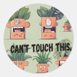 Pflanze Pals: Pflanze im Haus mit Persönlichkeitsa Runder Aufkleber