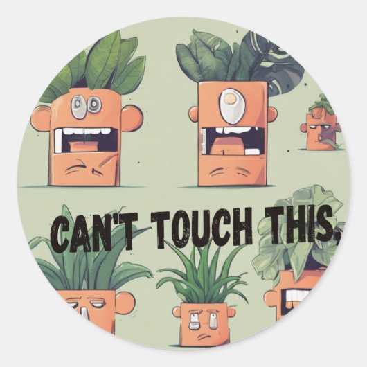 Pflanze Pals: Pflanze im Haus mit Persönlichkeitsa Runder Aufkleber (Vorderseite)