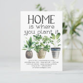 Pflanze | Party Einladung der Wohnungsbautätigkeit (Stehend Vorderseite)