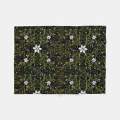 Pflanze pattern.10b Black BG Fleecedecke (Vorderseite (Horizontal))