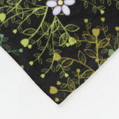 Pflanze pattern.10b Black BG Fleecedecke (Ecke)