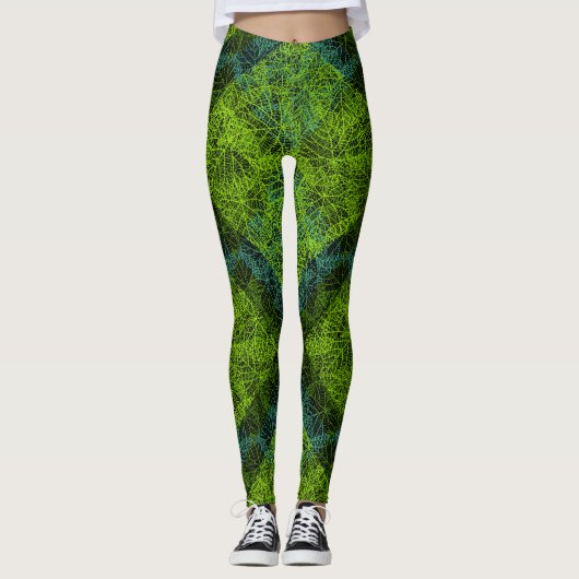 Pflanze pattern.12c Black BG Leggings (Vorderseite)