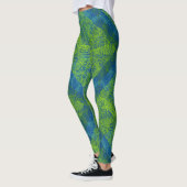 Pflanze pattern.12c Blue BG Leggings (Links)