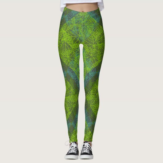 Pflanze pattern.12c DGrey BG Leggings (Vorderseite)