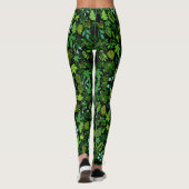Pflanze pattern.14b Black BG Leggings (Rückseite)