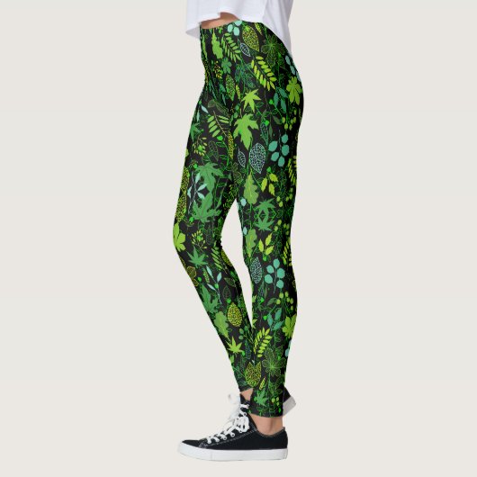 Pflanze pattern.14b Black BG Leggings (Links)
