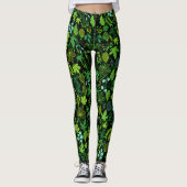 Pflanze pattern.14b Black BG Leggings (Vorderseite)