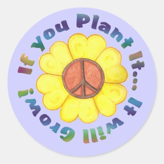 Pflanze Peace Sticker (Vorderseite)