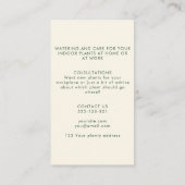 Pflanze Pflege Töpfe Pflanze Holzschicht Visitenkarte (Rückseite)