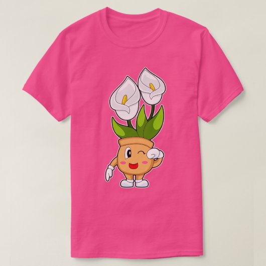 Pflanze Pot Calla Lily Blume T-Shirt (Design vorne)