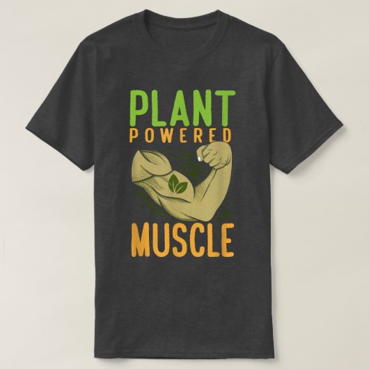 Pflanze Powered Muscle Vegan Bodybuilder Vegetarie T-Shirt (Design vorne)