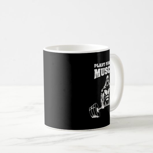 Pflanze Powered Muscle Vegan Power Bodybuilding Gy Kaffeetasse (VorderseiteRechts)